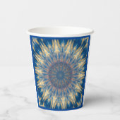 Blue Chakra Kaleidoscope Thunder_Cove Papieren Bekers (Achterkant)