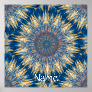Blue Chakra Kaleidoscope Thunder_Cove Poster
