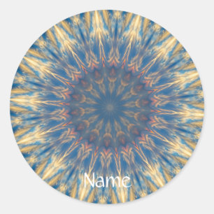 Blue Chakra Kaleidoscope Thunder_Cove Ronde Sticker