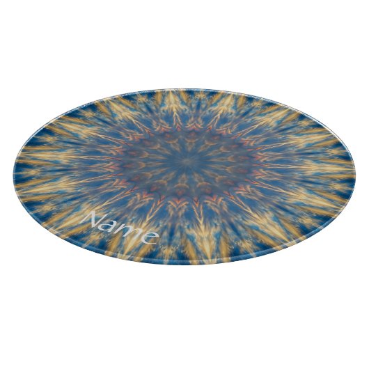 Blue Chakra Kaleidoscope Thunder_Cove Snijplank (Hoek)