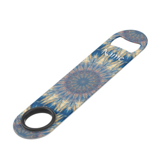 Blue Chakra Kaleidoscope Thunder_Cove Speed Flessenopener (Voorkant Gekanteld)