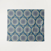 Blue Chakra Kaleidoscope Thunder_Cove Wandkleed (Voorkant (horizontaal))