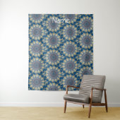 Blue Chakra Kaleidoscope Thunder_Cove Wandkleed (In situ)