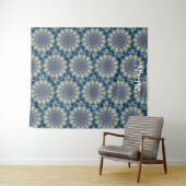 Blue Chakra Kaleidoscope Thunder_Cove Wandkleed (In Situ (horizontaal))