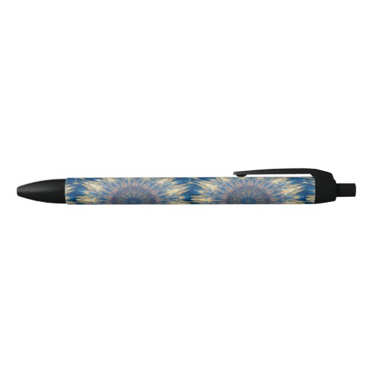 Blue Chakra Kaleidoscope Thunder_Cove Zwarte Inkt Pen (Bovenkant)
