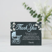 Blue Chalkboard Douche Merci Cartes (Debout devant)