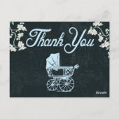 Blue Chalkboard Douche Merci Cartes (Dos)