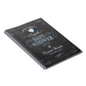 Blue Chalkboard Kijk Baby shower Guestbook Notitieboek (Rechterzijde)