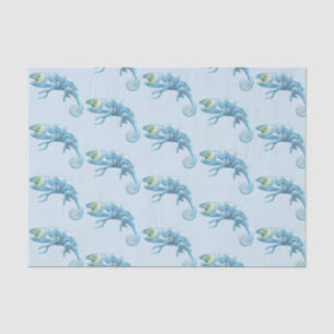 Blue Chameleon Pattern-document Tissuepapier