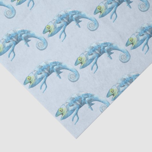Blue Chameleon Pattern-document Tissuepapier (Detail)