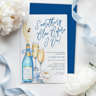 Blue Champagne Vrijgezellenfeest Something Blue Kaart