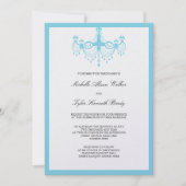 Blue Chandelier Invitation Kaart (Voorkant)