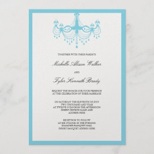 Blue Chandelier Invitation Kaart
