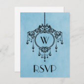 Blue  Chandelier Response Briefkaart (Voorkant / Achterkant)