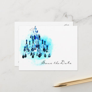 Blue Chandelier Save the Date Sjabloon