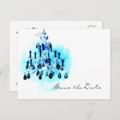 Blue Chandelier Save the Date Sjabloon (Voorkant / Achterkant)