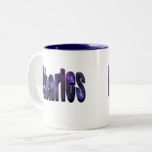 Blue Charles, Name, Logo, Tweekleurige Koffiemok (Voorkant links)