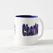 Blue Charles, Name, Logo, Tweekleurige Koffiemok (Voorkant rechts)