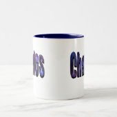 Blue Charles, Name, Logo, Tweekleurige Koffiemok (Center)