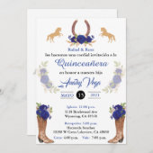 Blue Charro Invitation Mexican Western Invitation. Kaart (Voorkant / Achterkant)