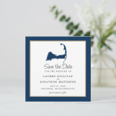 Blue Chatham Cape Cod Carte Mariage Enregistrer la (Debout devant)