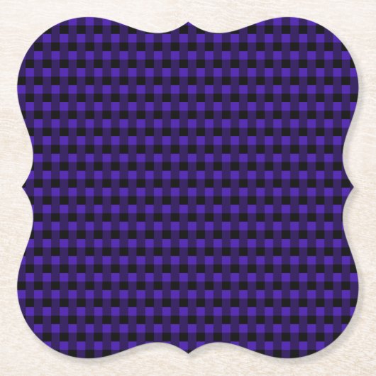 Blue Check Paper Coaster Kartonnen Onderzetters (Voorkant)