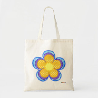 Blue Check Yellow Polkadot Flower Bag Tote Bag