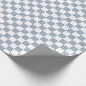 Blue Checker Checkerboard Checkered 00s 90s Check Cadeaupapier (Hoek)