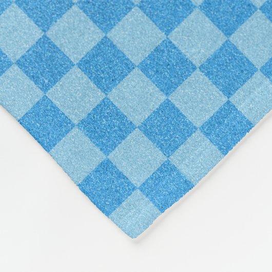 Blue Checker Glitter Fleece Deken (Hoek)