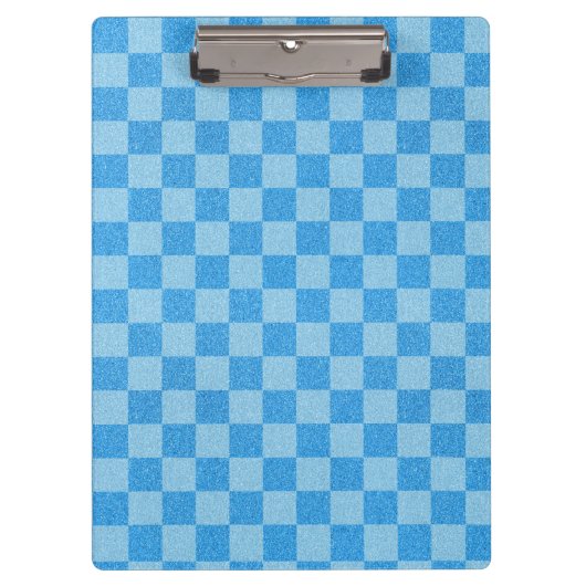 Blue Checker Glitter Klembord (Voorkant)
