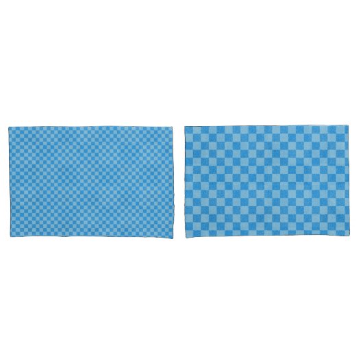 Blue Checker Glitter Kussensloop (Voorkant-Set)