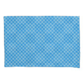 Blue Checker Glitter Kussensloop (Voorkant-Links)