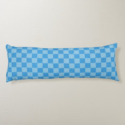 Blue Checker Glitter Lichaamskussen (Achterkant)