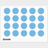 Blue Checker Glitter Ronde Sticker (Vel)