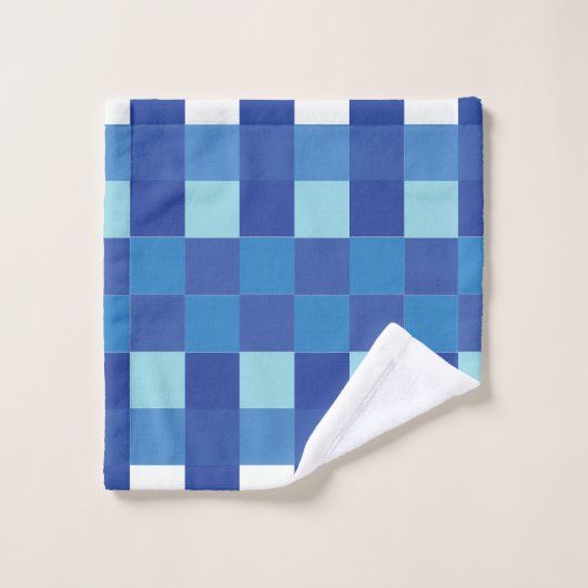 Blue Checkerboard Checkered Pattern Bad Handdoek (Wasdoekje)