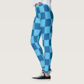 Blue Checkerboard Patroon Leggings (Links)