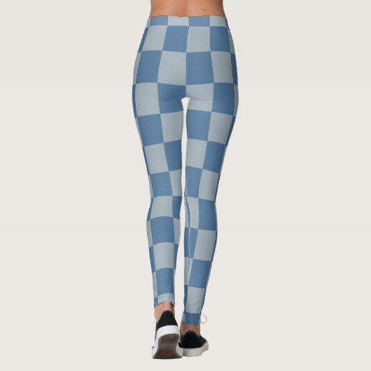 Blue Checkerboard Pattern Leggings (Achterkant)