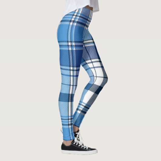 Blue Checkered Classic Scottish Pset Pattern. Leggings (Rechts)