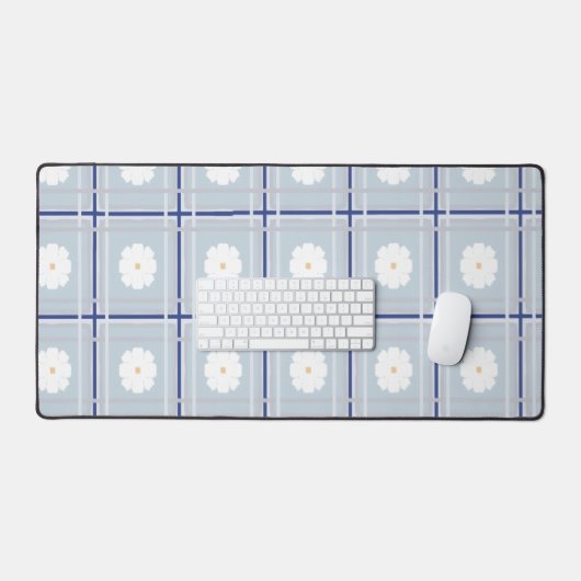 Blue Checkered Daisy pattern (Clavier et souris)