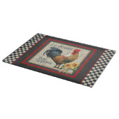 Blue Checkered French Country Rooster Snijplank (Hoek)