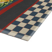 Blue Checkered French Country Rooster Snijplank (Hoek)