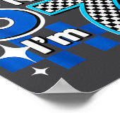 Blue Checkered I Was 6 Now I'm 7 Birthday Poster (Hoek)