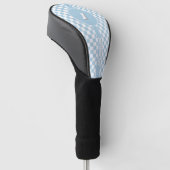 Blue Checkered Pattern Golf Head Hoesje Golfheadcover (Schuin)