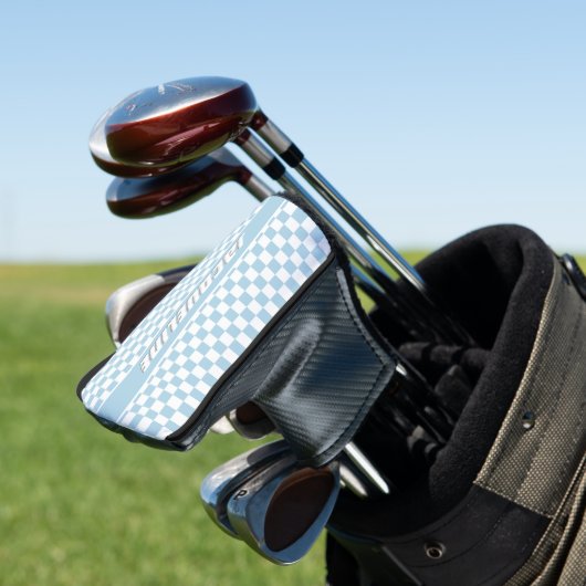 Blue Checkered Pattern Golfheadcover (Insitu)