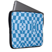 Blue Checkered Pattern Laptop Sleeve (Voorkant Rechts)