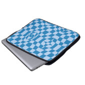 Blue Checkered Pattern Laptop Sleeve (Voorkant onderkant)