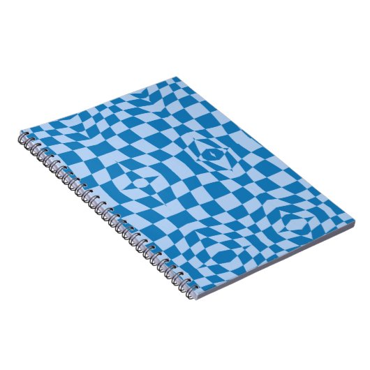 Blue Checkered Pattern Notitieboek (Rechterzijde)