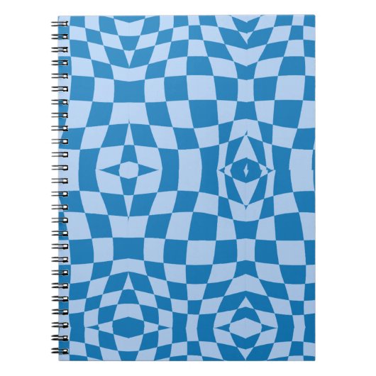 Blue Checkered Pattern Notitieboek (Voorkant)