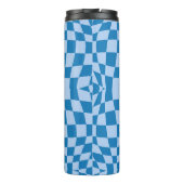 Blue Checkered Pattern Thermosbeker (Achterkant)