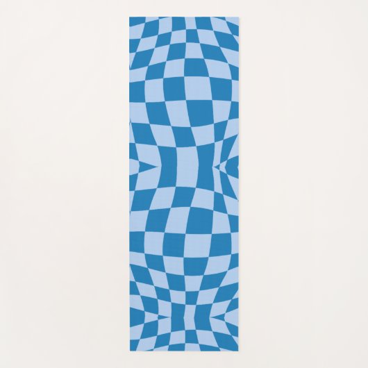 Blue Checkered Pattern Yogamat (Voorkant)